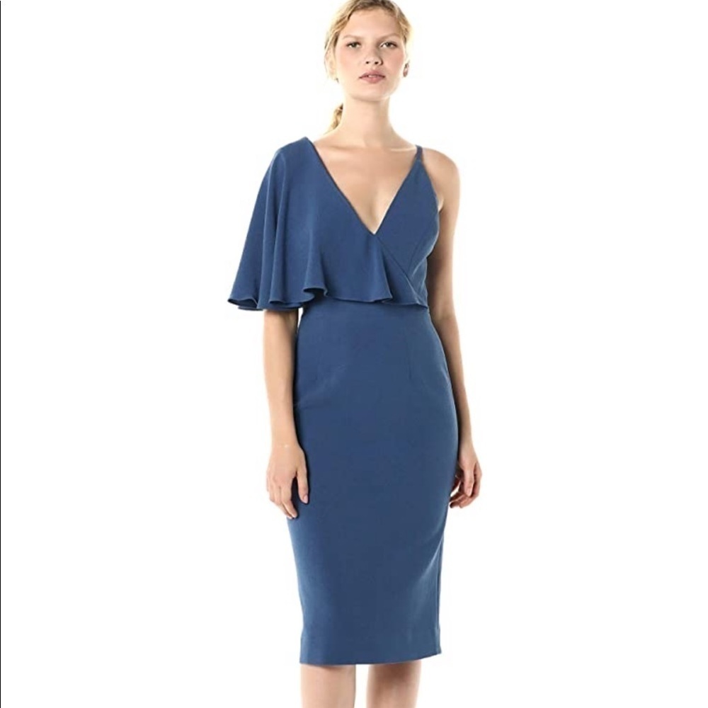 Dress The Population Beth Ruffle Sleeve Dress Nwt!